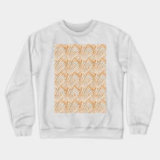 Woodblock geometric print brown Crewneck Sweatshirt